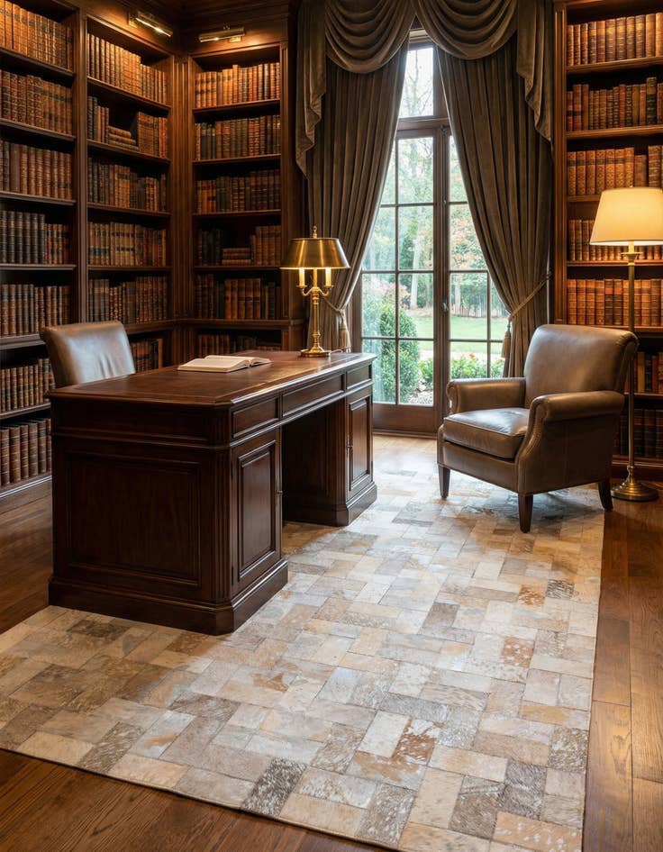 Detail image of  5' 2 x 8' 2 Cowhide Rug