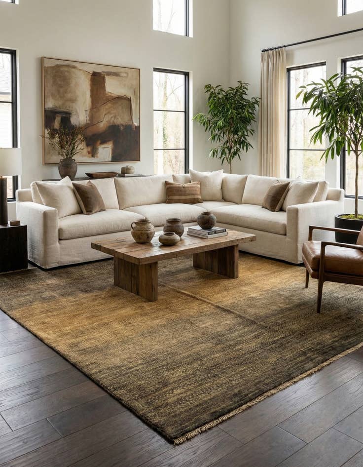 Detail image of 5' 1 x 6' 5 Juma Wool Rug