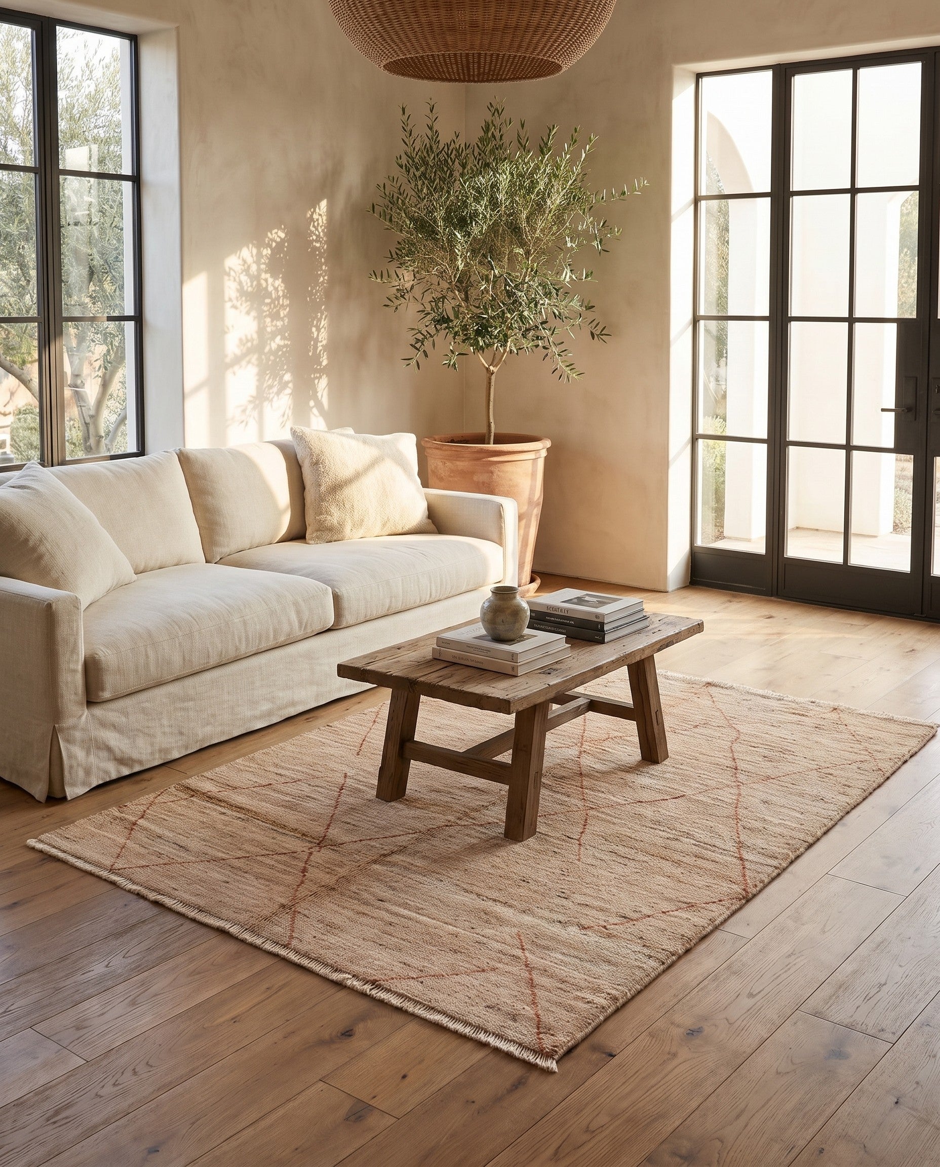 4' 8 x 6' 7 Hand Knotted Moroccan Wool Rug