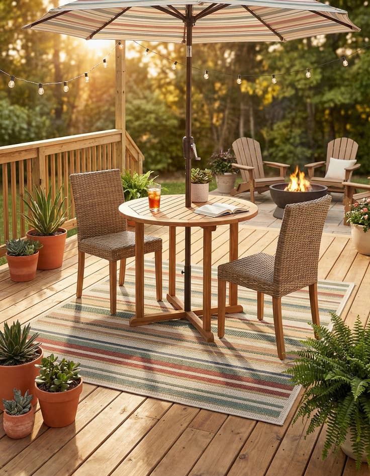 Detail image of 6' x 6'  Washable Baja Indoor / Outdoor Square Rug