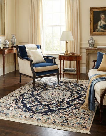 3' 7 x 5' 3 Hand Knotted Nain Rug