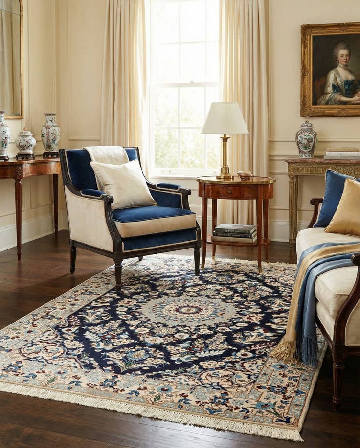Detail image of 3' 7 x 5' 3 Hand Knotted Nain Rug