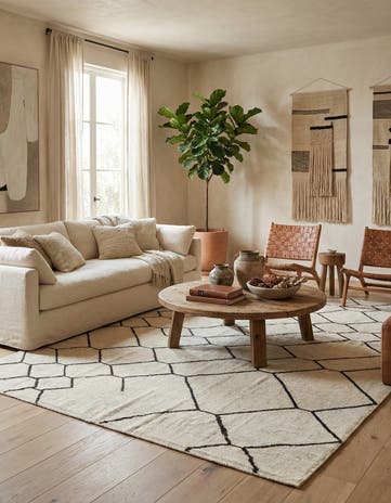 8' x 9' 8 Hand Knotted Moroccan Wool Rug