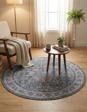 3' 6 x 3' 6 Washable Timeless Round Rug