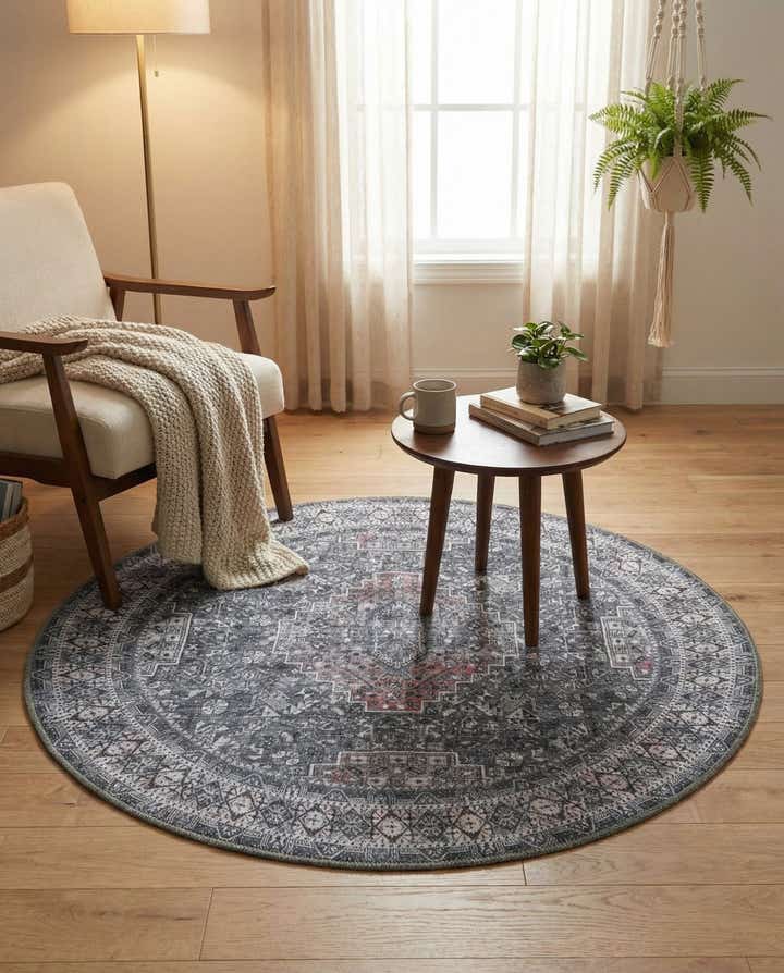 3' 6 x 3' 6 Washable Timeless Round Rug
