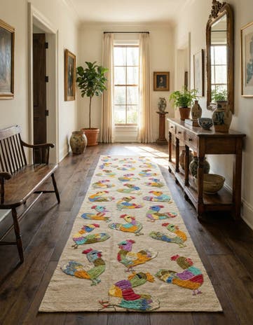 2' 6 x 9' 1 Hand Woven Kilim Suzani Wool Runner Rug