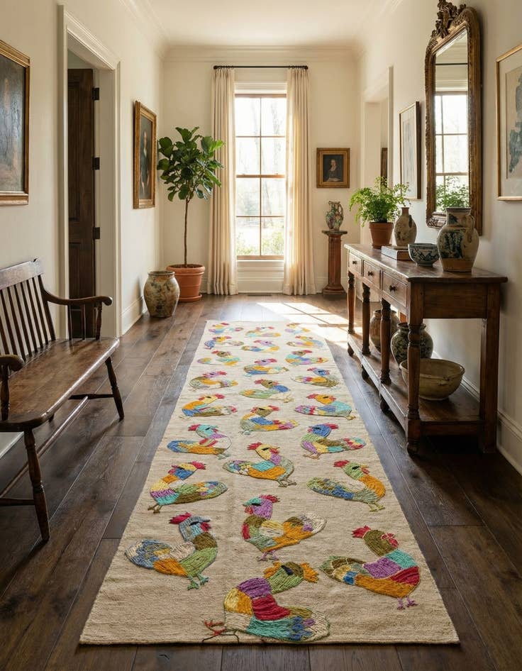 Detail image of 2' 6 x 9' 1  Hand Woven Kilim Suzani Wool Runner Rug