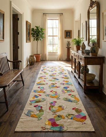 2' 6 x 9' 1 Hand Woven Kilim Suzani Wool Runner Rug