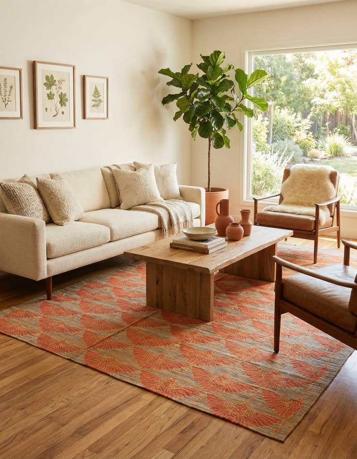 Detail image of 6' 5 x 9' 7  Hand Woven Kilim Modern Wool Rug