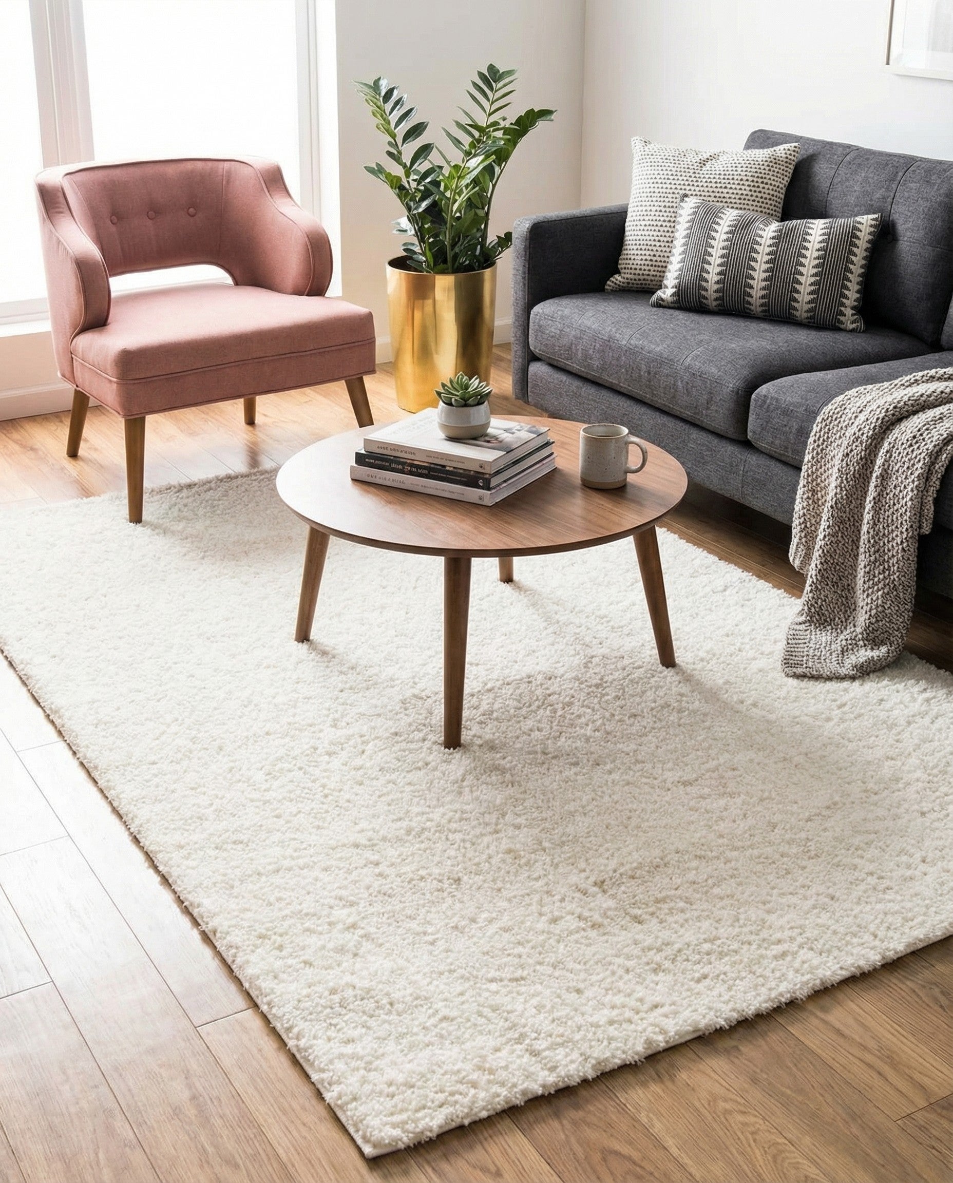  5' x 8' Solid Shag Rug