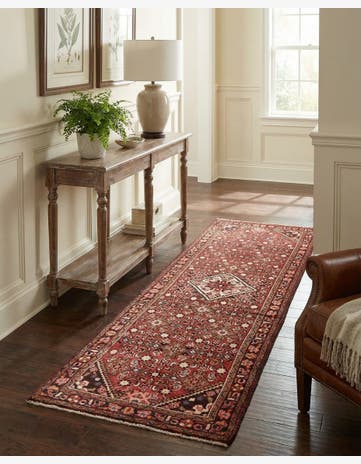 3' 6 x 10' 4 Hand Knotted Hossainabad Persian Wool Runner Rug