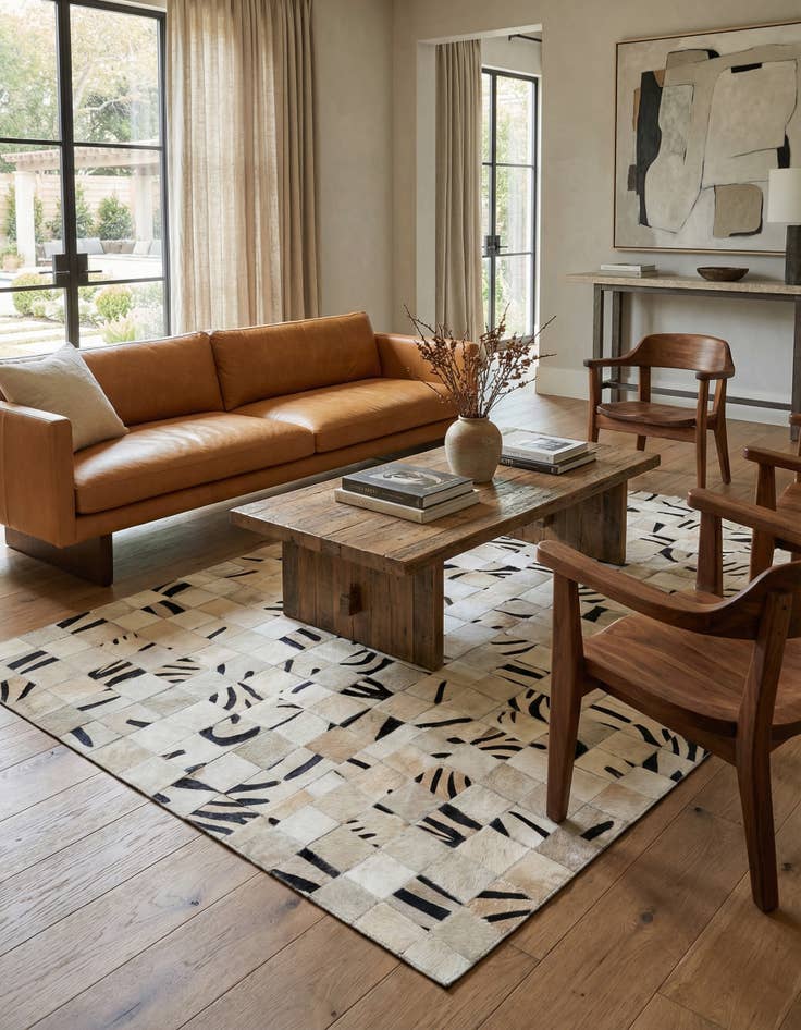 Detail image of  5' x 7' 10 Cowhide - Patchwork Rug