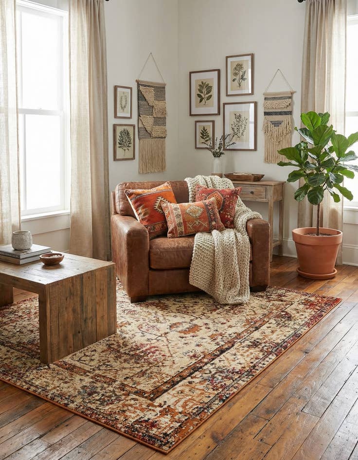 Detail image of 5' 3 x 5' 3 Saturn Square Rug