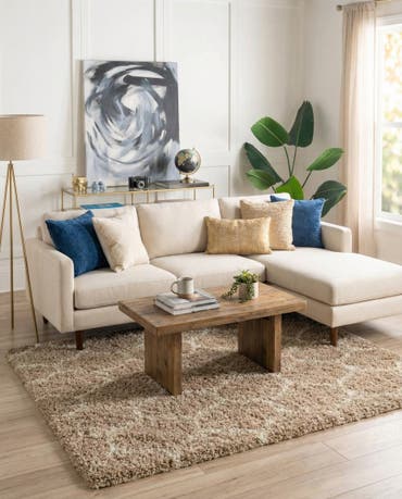  5' 3 x 5' 3 Lattice Shag Square Rug