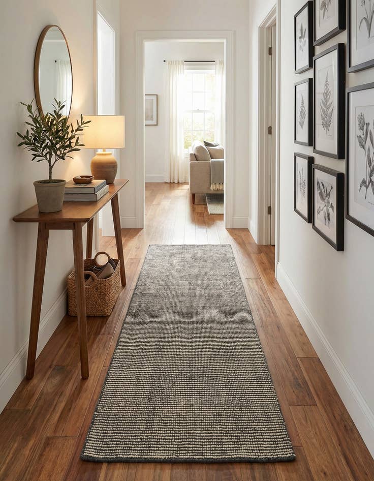 Detail image of  2' x 4' 1  Hand Woven Jill Zarin English Manor Farmhouse Wool Runner Rug