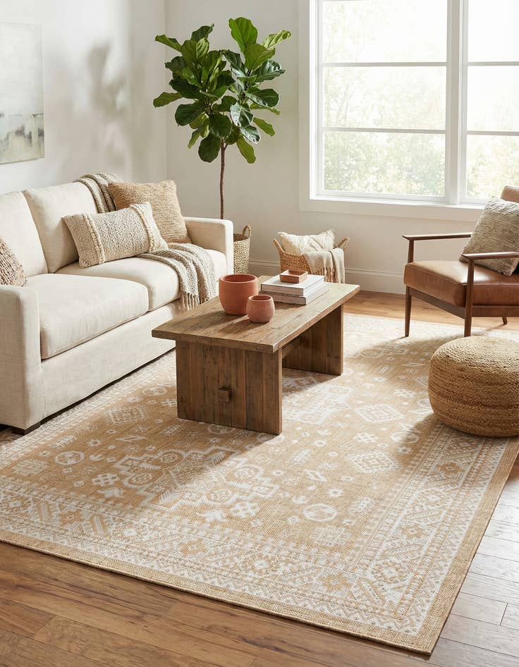 Detail image of 7' 10 x 11'  Washable Aztec Indoor / Outdoor Rug