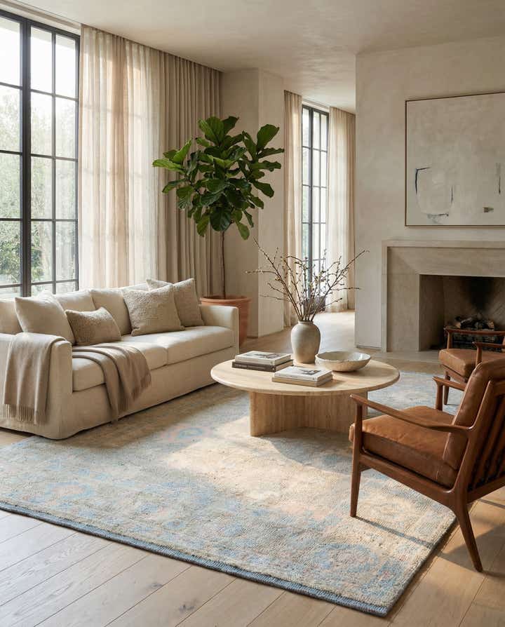 8' x 10' 3 Hand Knotted Moroccan Wool Rug