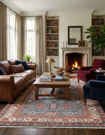 5' 4 x 8' 3 Hand Knotted Kazak Oriental Wool Rug