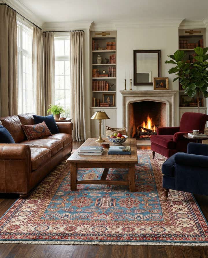 5' 4 x 8' 3 Hand Knotted Kazak Oriental Wool Rug