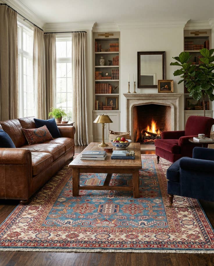 Detail image of 5' 4 x 8' 3 Hand Knotted Kazak Oriental Wool Rug