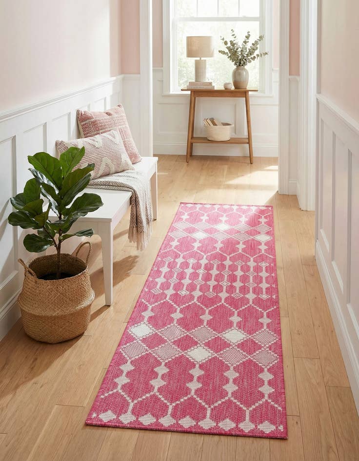Detail image of 2' x 6' Easy-Clean Trellis Indoor / Outdoor Runner Rug
