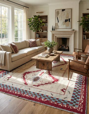 9' x 12' 4 Hand Knotted Oushak Wool Rug
