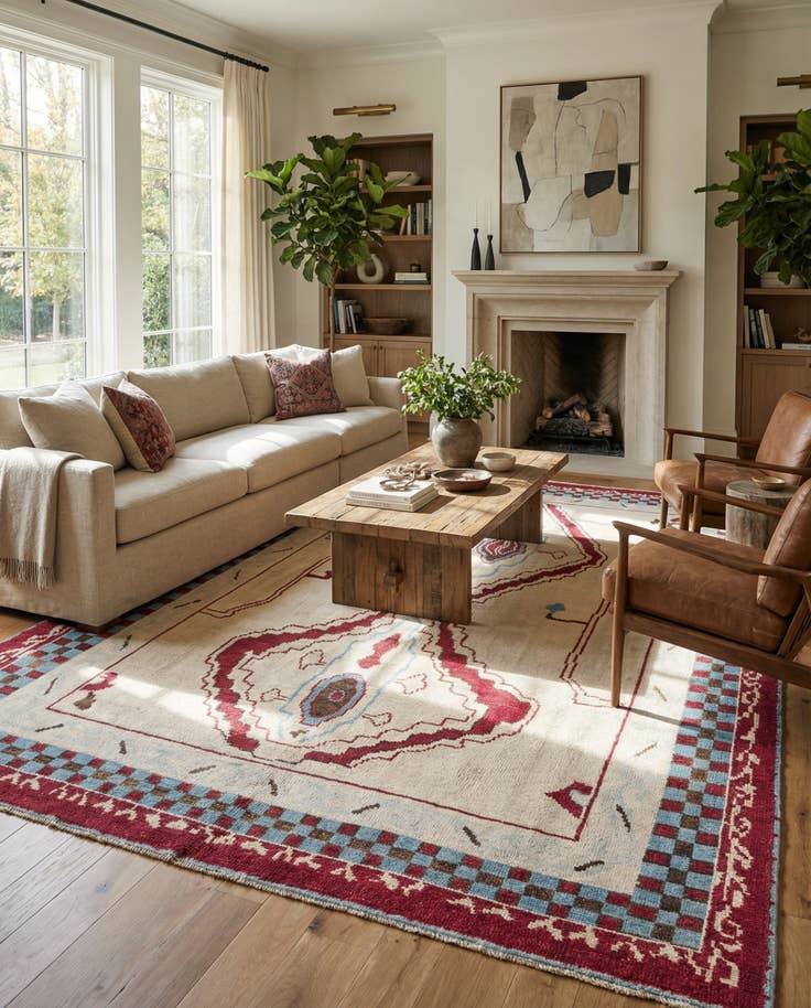 Detail image of 9' x 12' 4 Hand Knotted Oushak Wool Rug