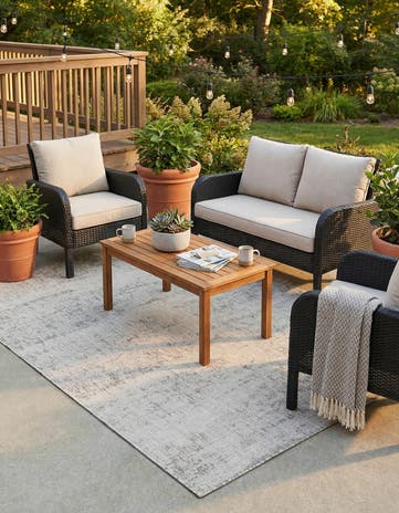 5' 3 x 7' Easy-Clean Modern Indoor / Outdoor Rug