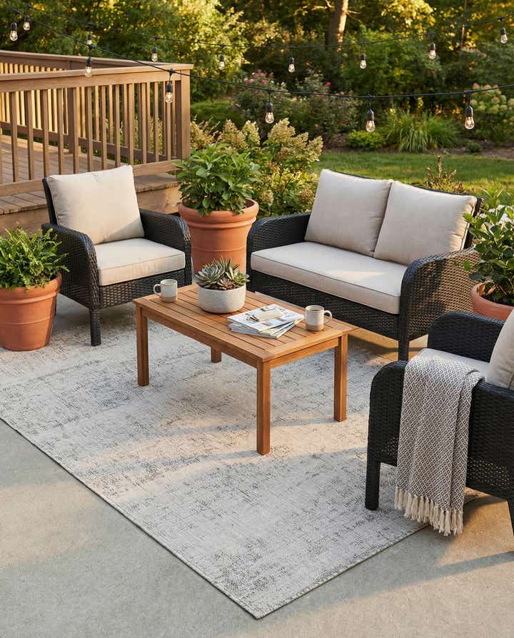 5' 3 x 7' Easy-Clean Modern Indoor / Outdoor Rug