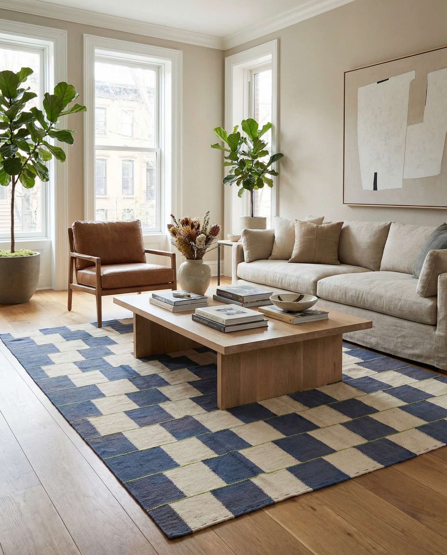 6' x 7' 6 Hand Woven Kilim Modern Wool Rug