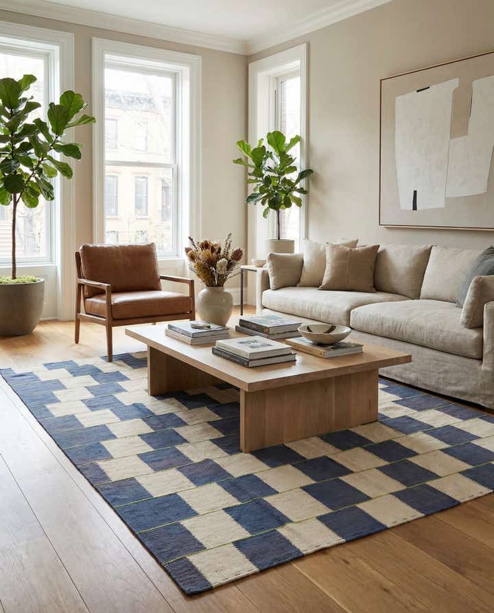 6' x 7' 6 Hand Woven Kilim Modern Wool Rug