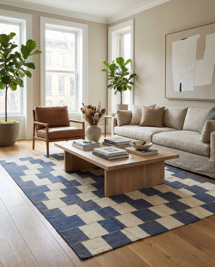 Detail image of 6' x 7' 6 Hand Woven Kilim Modern Wool Rug