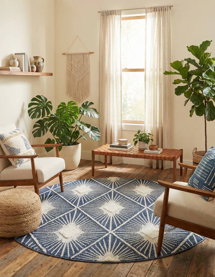 Detail image of  7' 10 x 7' 10 Boho Round Rug