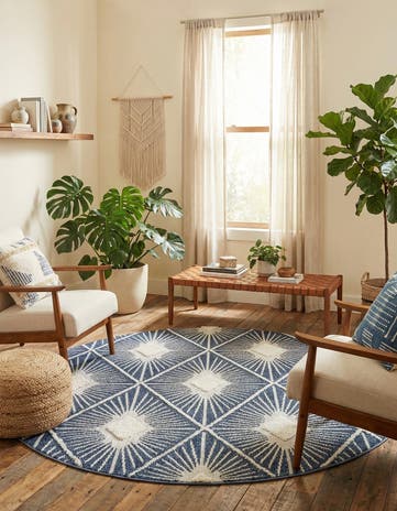 7' 10 x 7' 10 Boho Round Rug