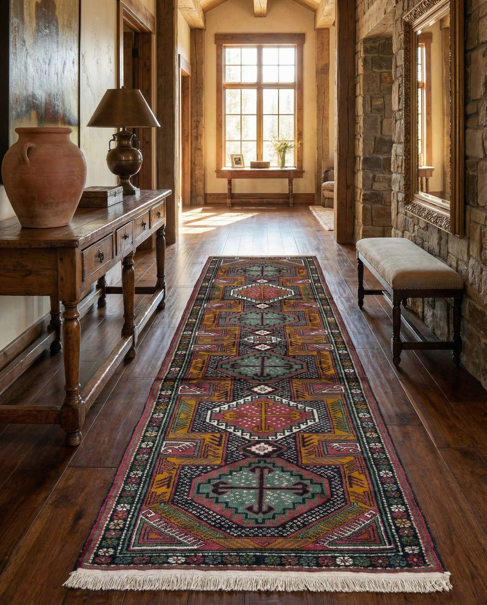 2' 8 x 10' 2 Hand Knotted Kazak Wool Runner Rug