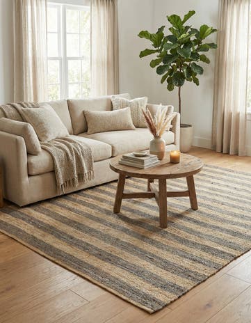 Gray Ivory Handmade Braided Jute Rug