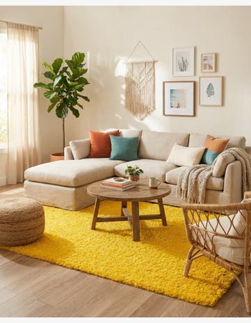 9' x 12' Solid Shag Rug