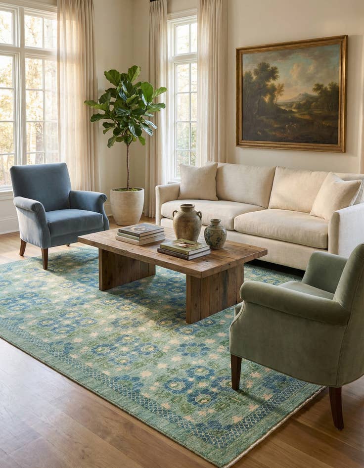 Detail image of 5' 10 x 7' 4  Hand Knotted Darya Oriental Rug