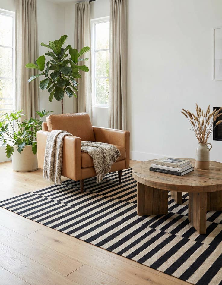 Detail image of 4' 11 x 6' 5  Hand Woven Kilim Modern Wool Rug