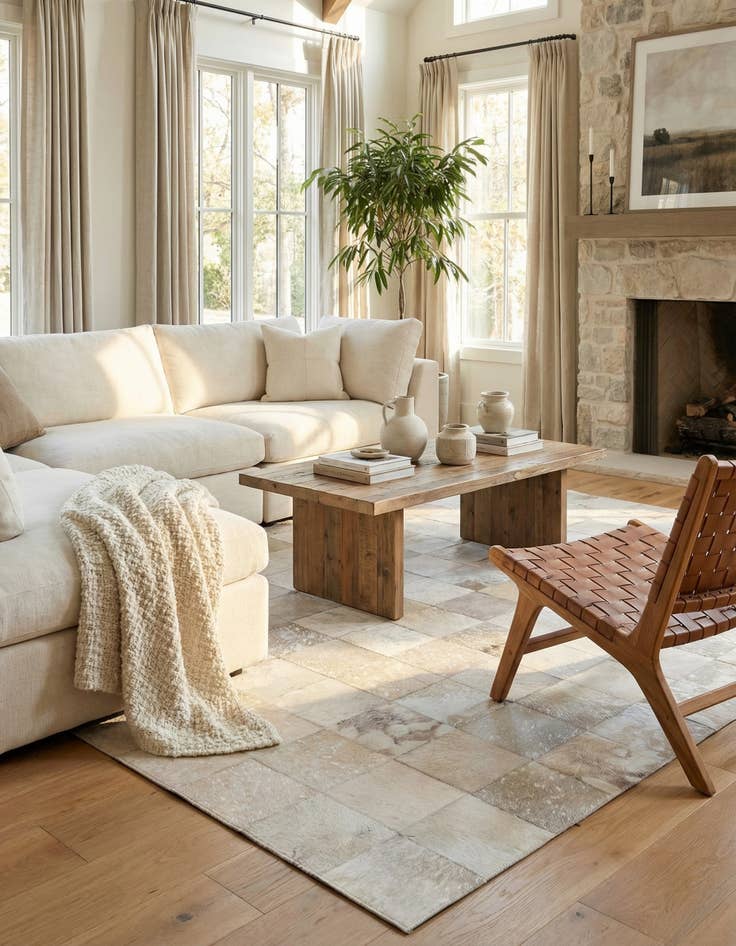 Detail image of 5' 1 x 8' Cowhide Rug