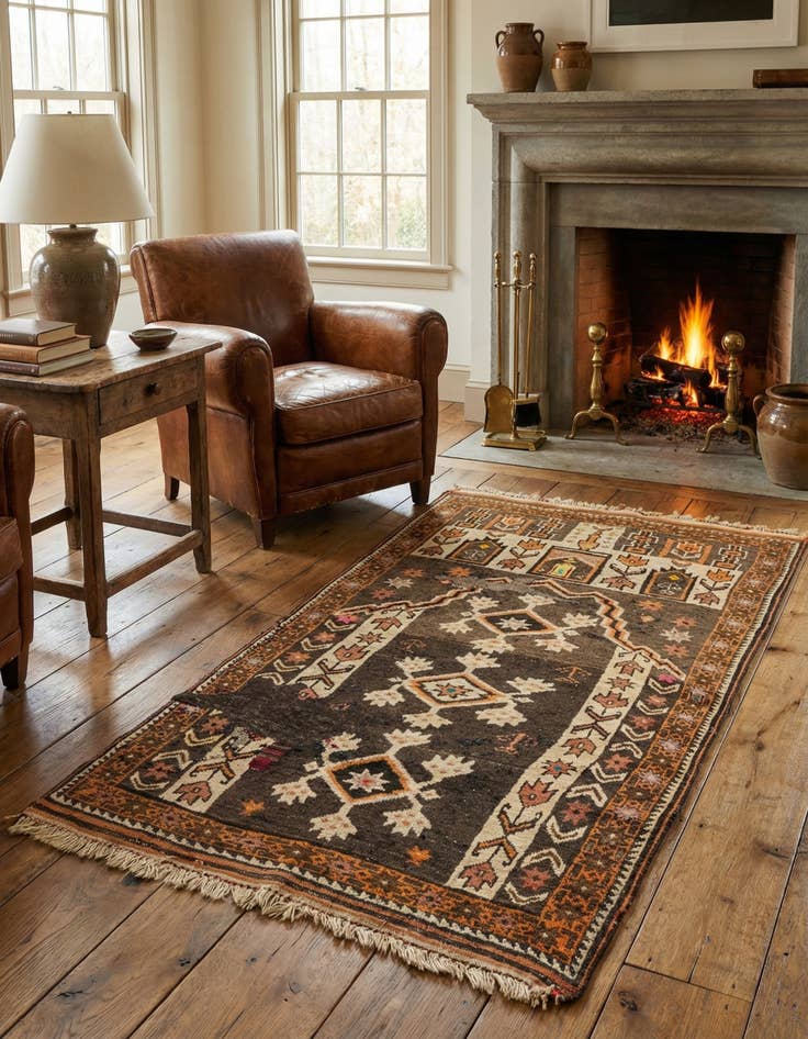 Detail image of 2' 7 x 4' 9  Hand Knotted Balouch Persian Wool Rug