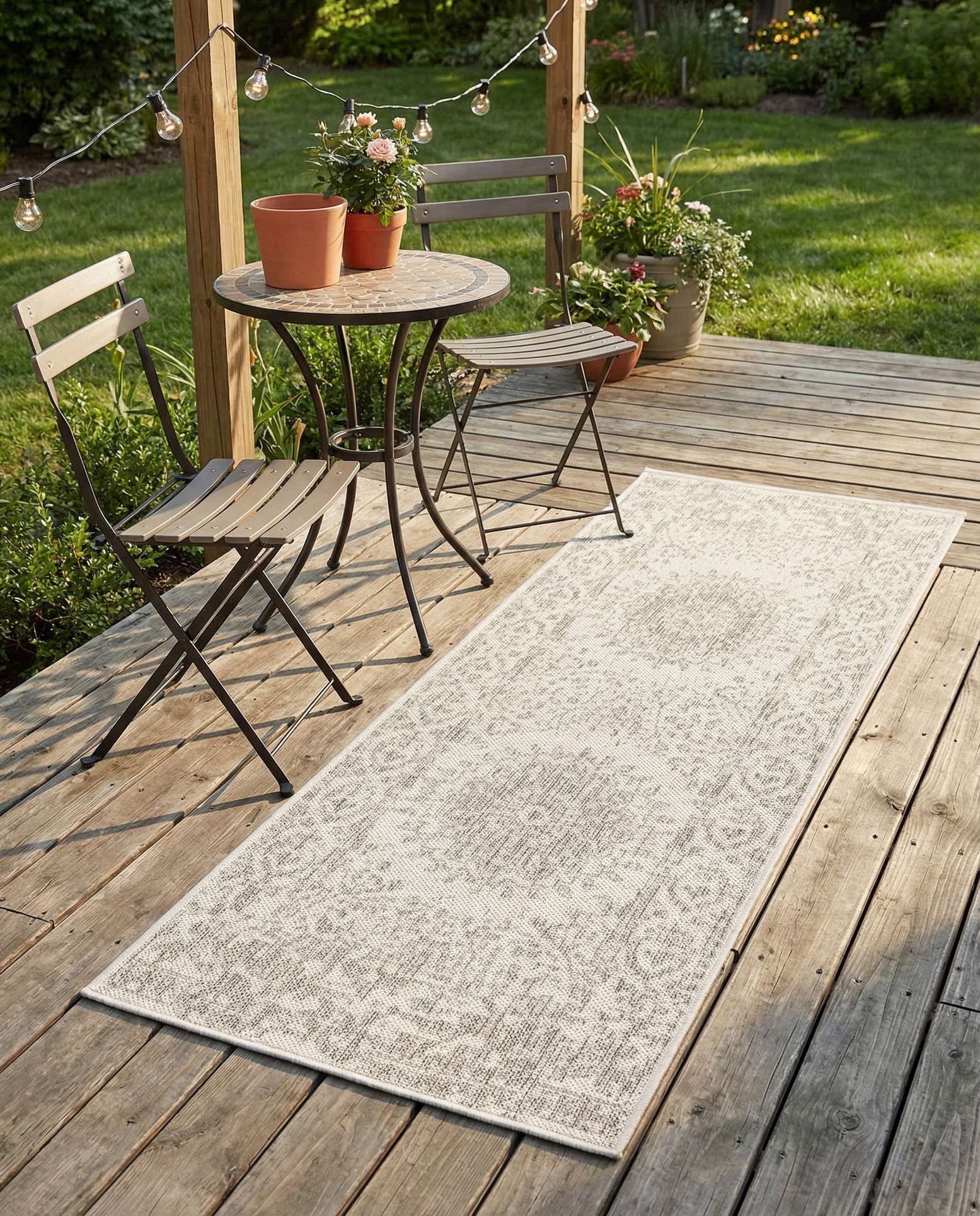 2' x 5' 3 Easy-Clean Traditional Indoor / Outdoor Runner Rug