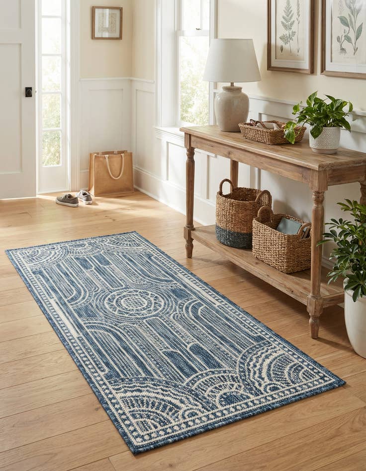 Detail image of 2' x 4' Easy-Clean Traditional Indoor / Outdoor Runner Rug