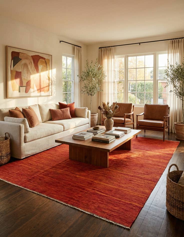 Detail image of 5' 4 x 8'  Hand Woven Kilim Modern Wool Rug