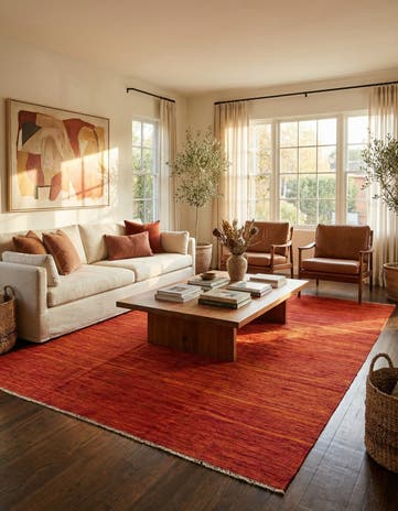 5' 4 x 8' Hand Woven Kilim Modern Wool Rug