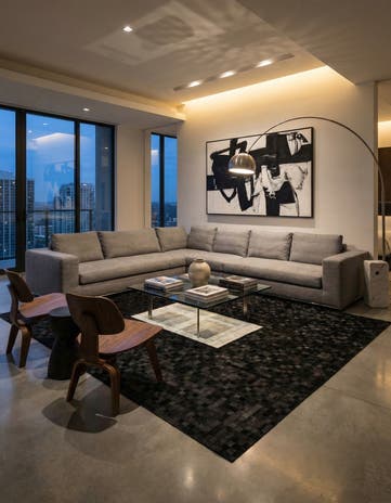 7' 11 x 9' 10 Cowhide Stocks Rug