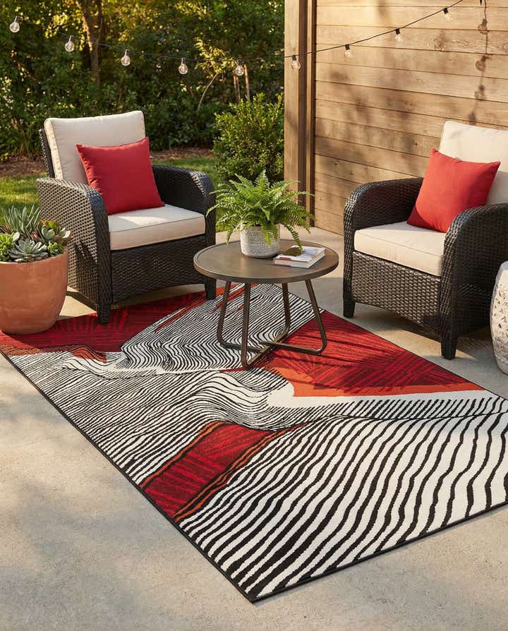 5' x 8' Easy-Clean Modern Indoor / Outdoor Rug