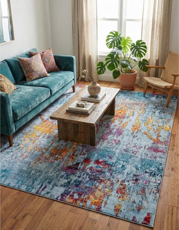 Blue and Multi Starlight Rug