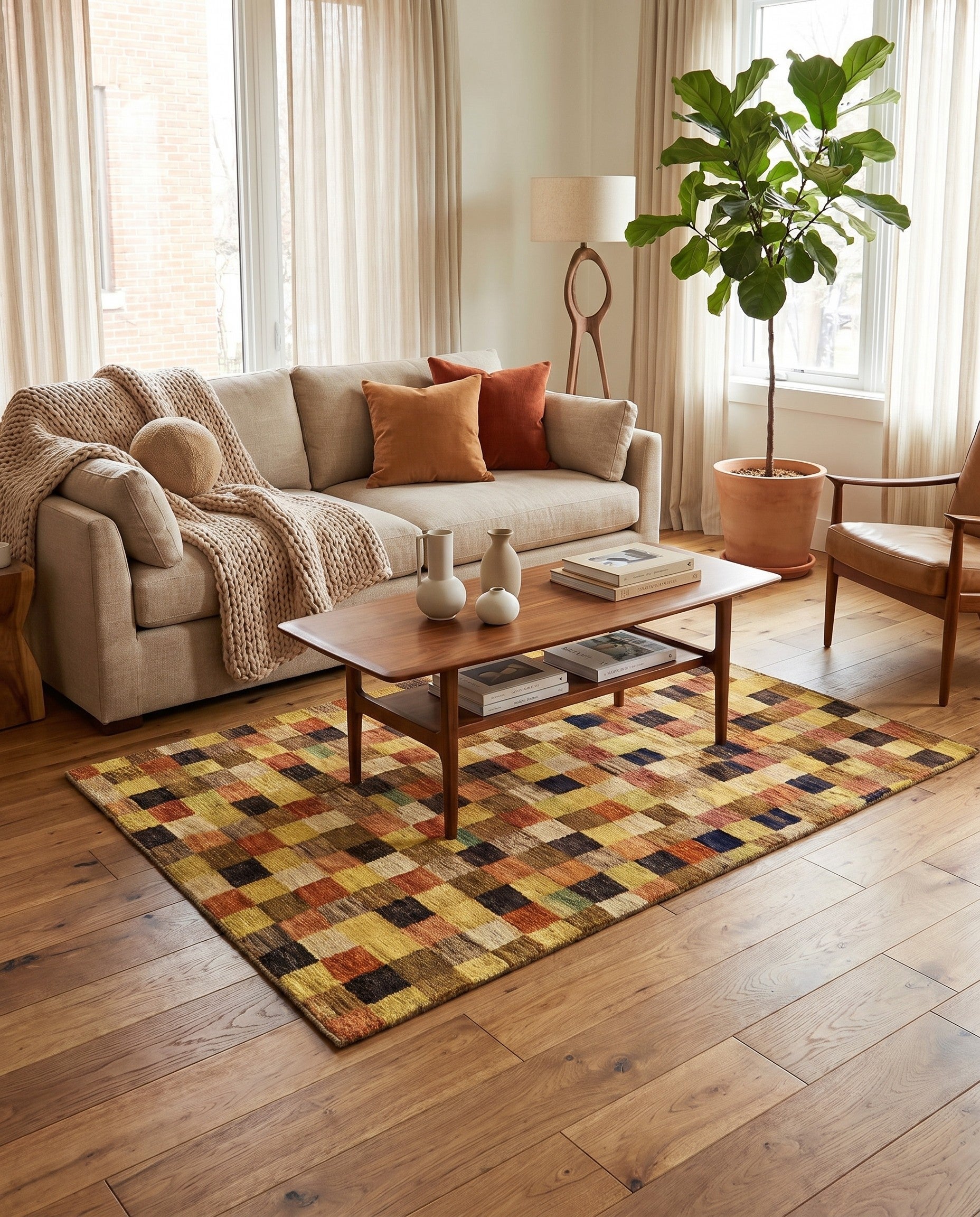 4' x 5' 10 Hand Knotted Modern Ziegler Oriental Rug