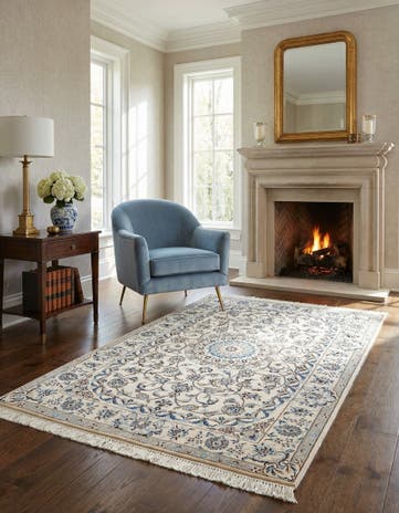 3' 5 x 5' 6 Hand Knotted Nain Rug